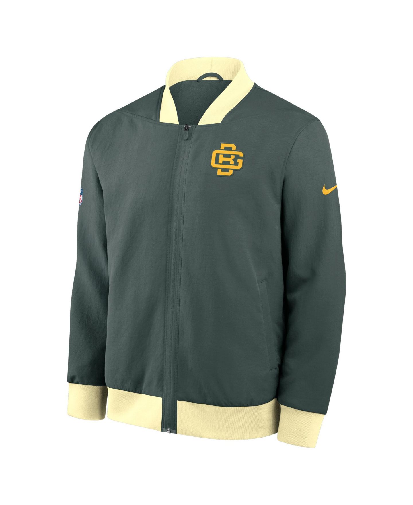 Мужская куртка Nike Green Green Bay Packers 2026 Rivalries Collection Sideline Bomber — фото 4