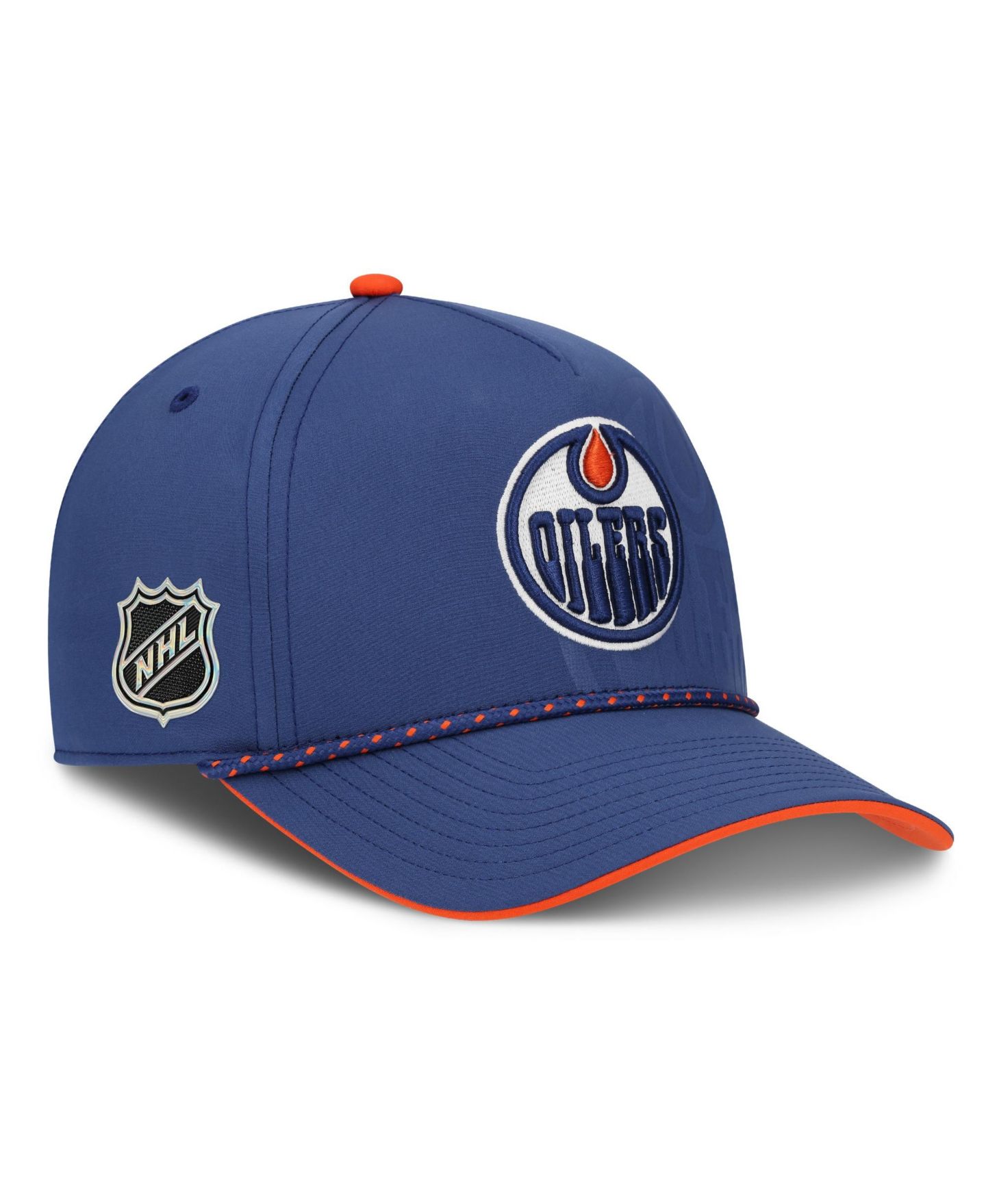 Мужская кепка Fanatics Blue Edmonton Oilers On Stage Podium A-Frame Adjustable Hat — фото 3