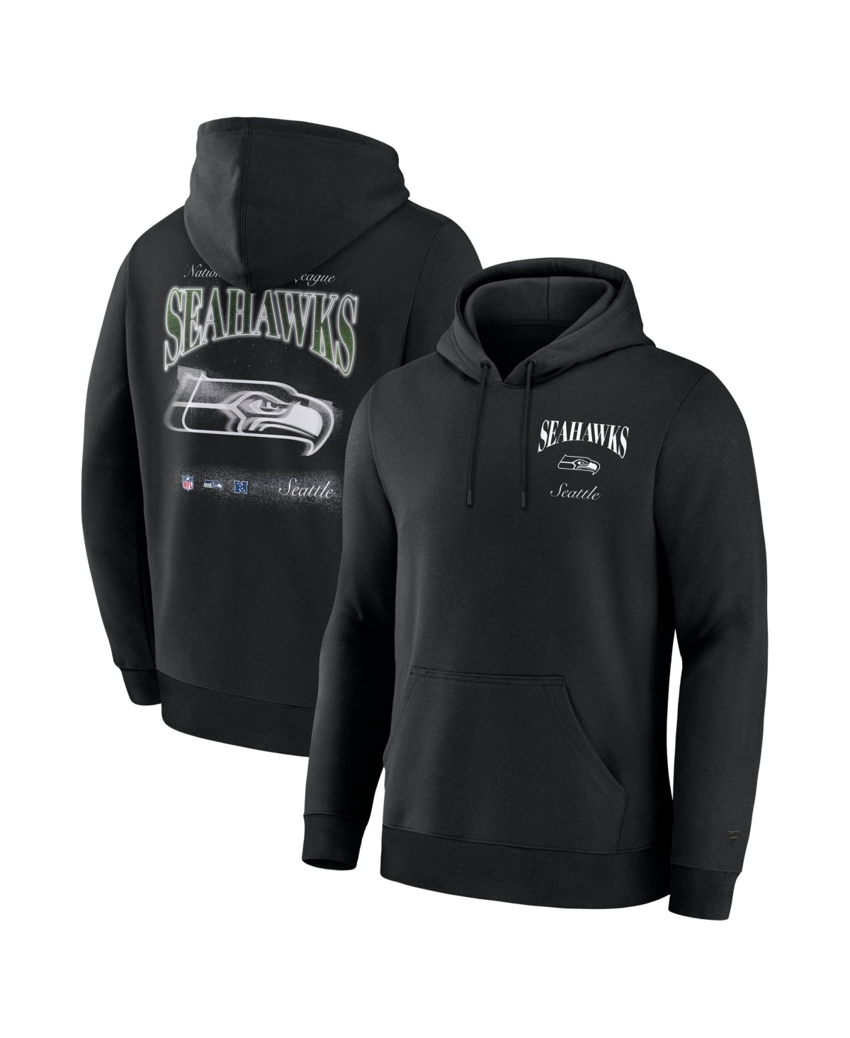 Fanatics Men's Black Seattle Seahawks Nightfall Long Sleeve Fleece Hoodie - Black