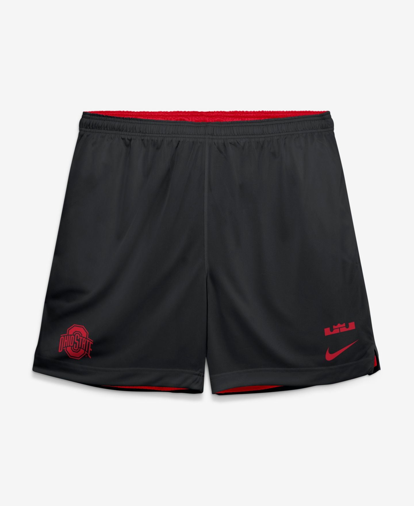 Мужские шорты Nike LeBron James Scarlet/Black Ohio State Buckeyes Courtside Reversible Dri-FIT — фото 4