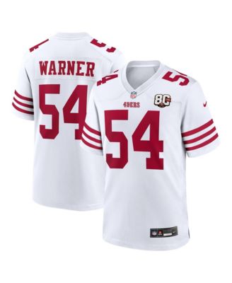 Men's Fred Warner White San Francisco 49ers 80th Anniversary Game Jersey