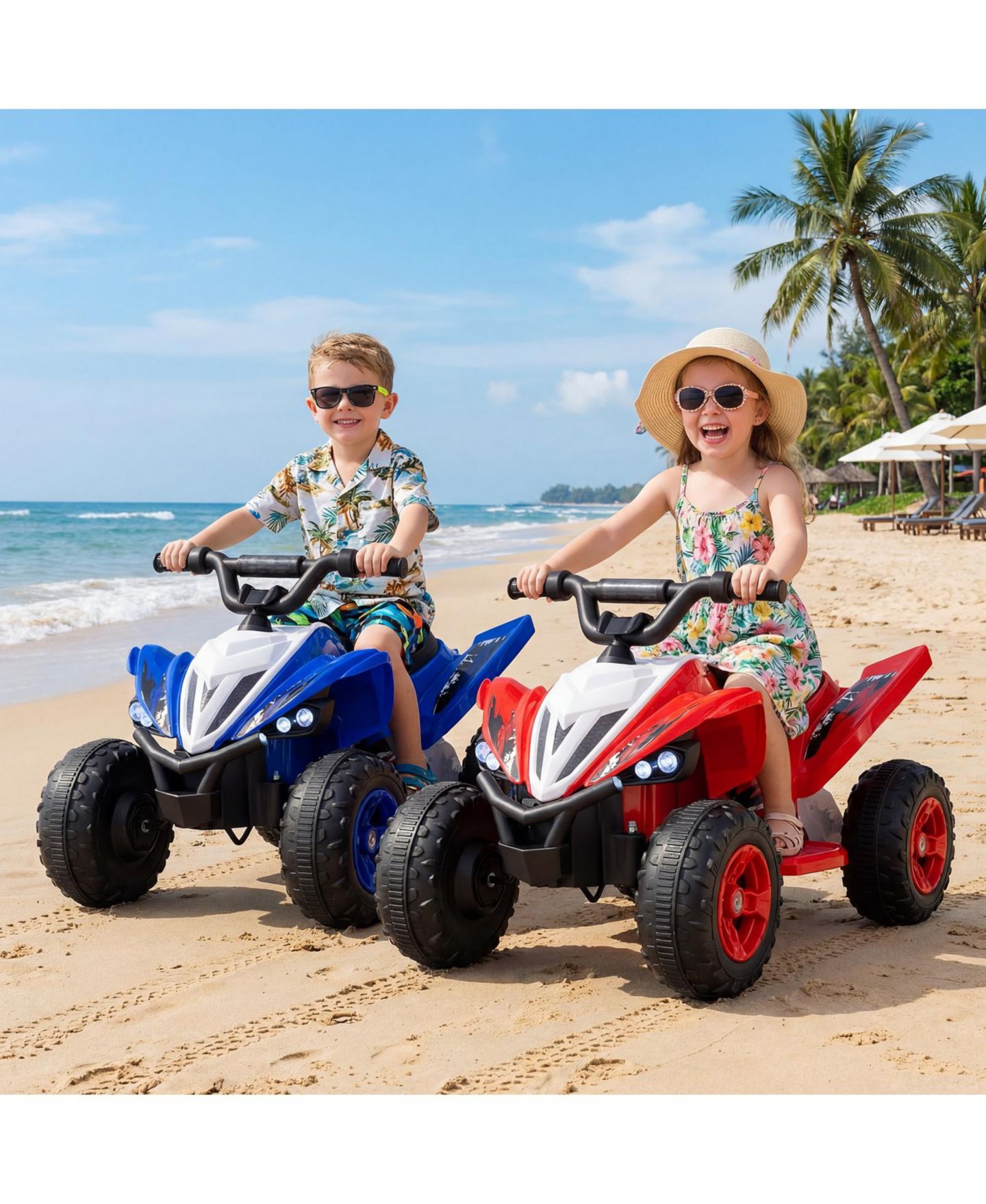 Детская игрушка SUGIFT 12V Rechargeable Ride-On ATV Quad with LED Headlights and 7 mph Max Speed, 66 lb Capacity, Ages 3+, цвет: Красный — фото 7