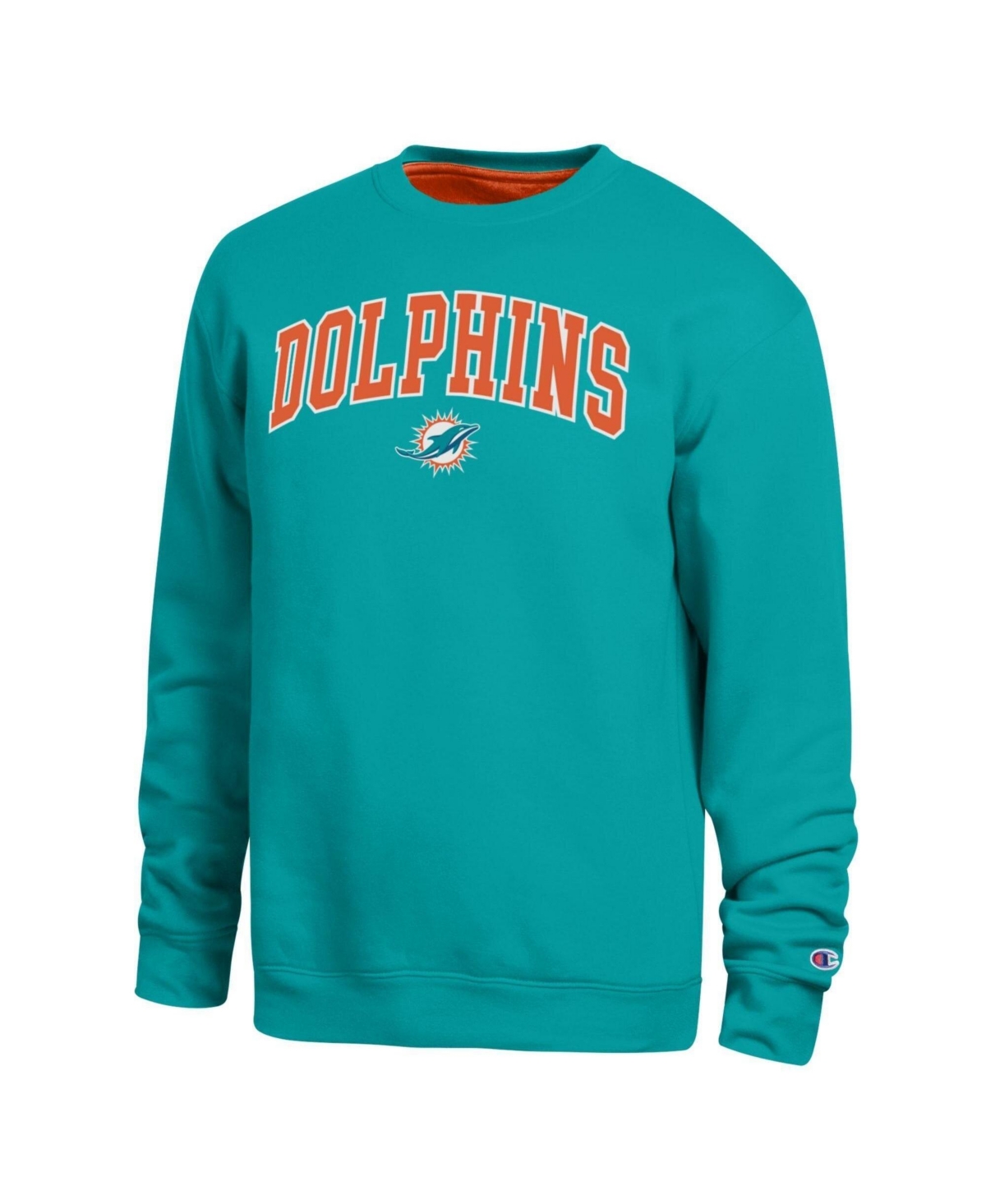 Champion Men's Aqua Miami Dolphins Contrast Lined Sweatshirt - Aqua