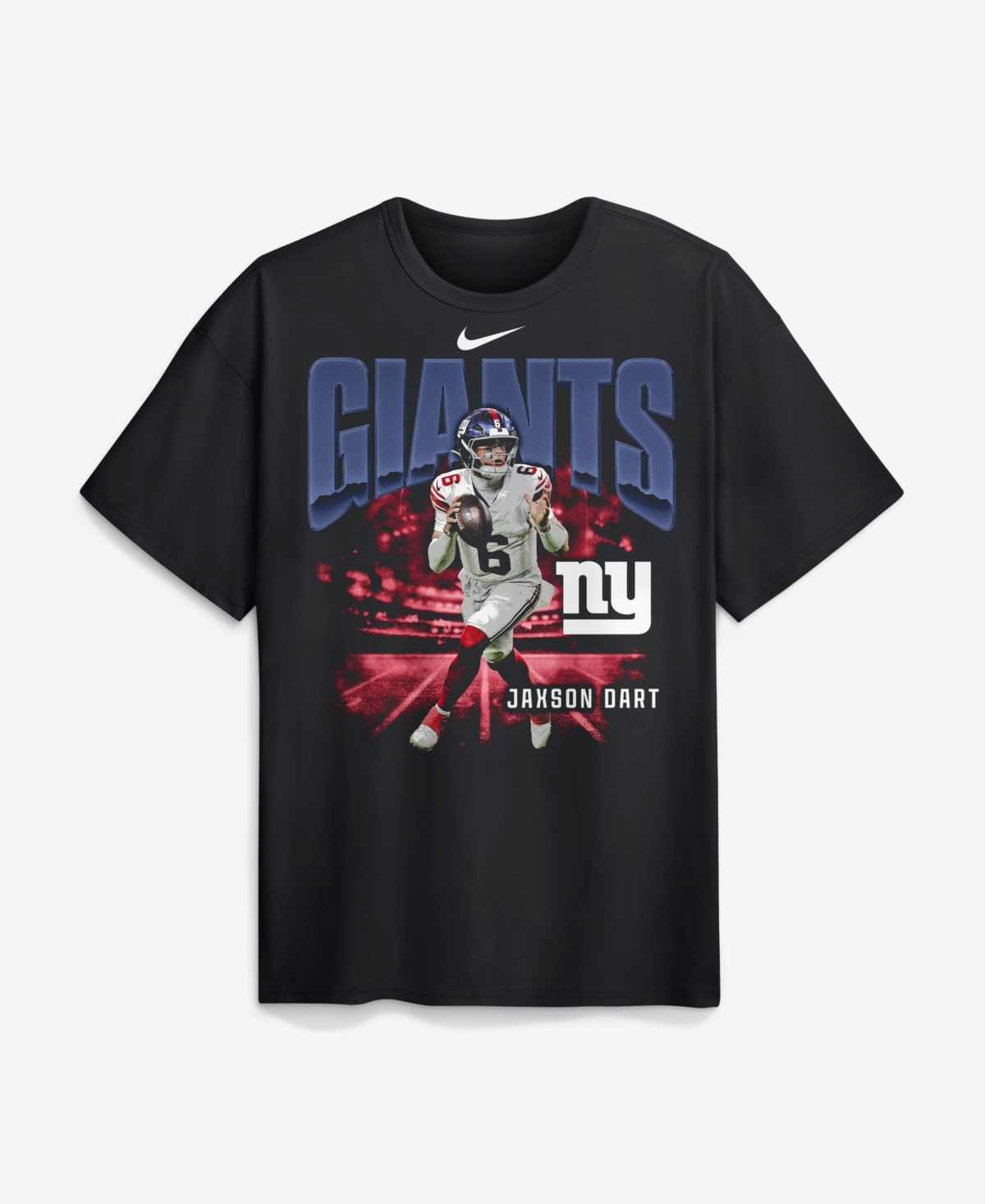 Nike Men's Jaxson Dart Black New York Giants Player Graphic Max90 T-Shirt