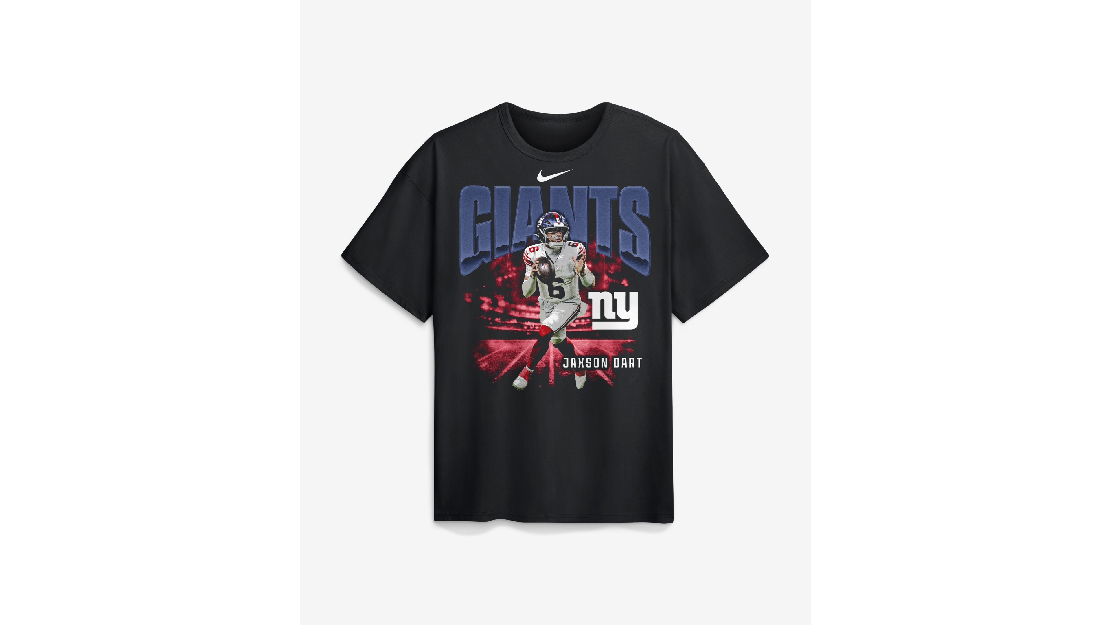 Nike Men's Jaxson Dart Black New York Giants Player Graphic Max90 T-Shirt