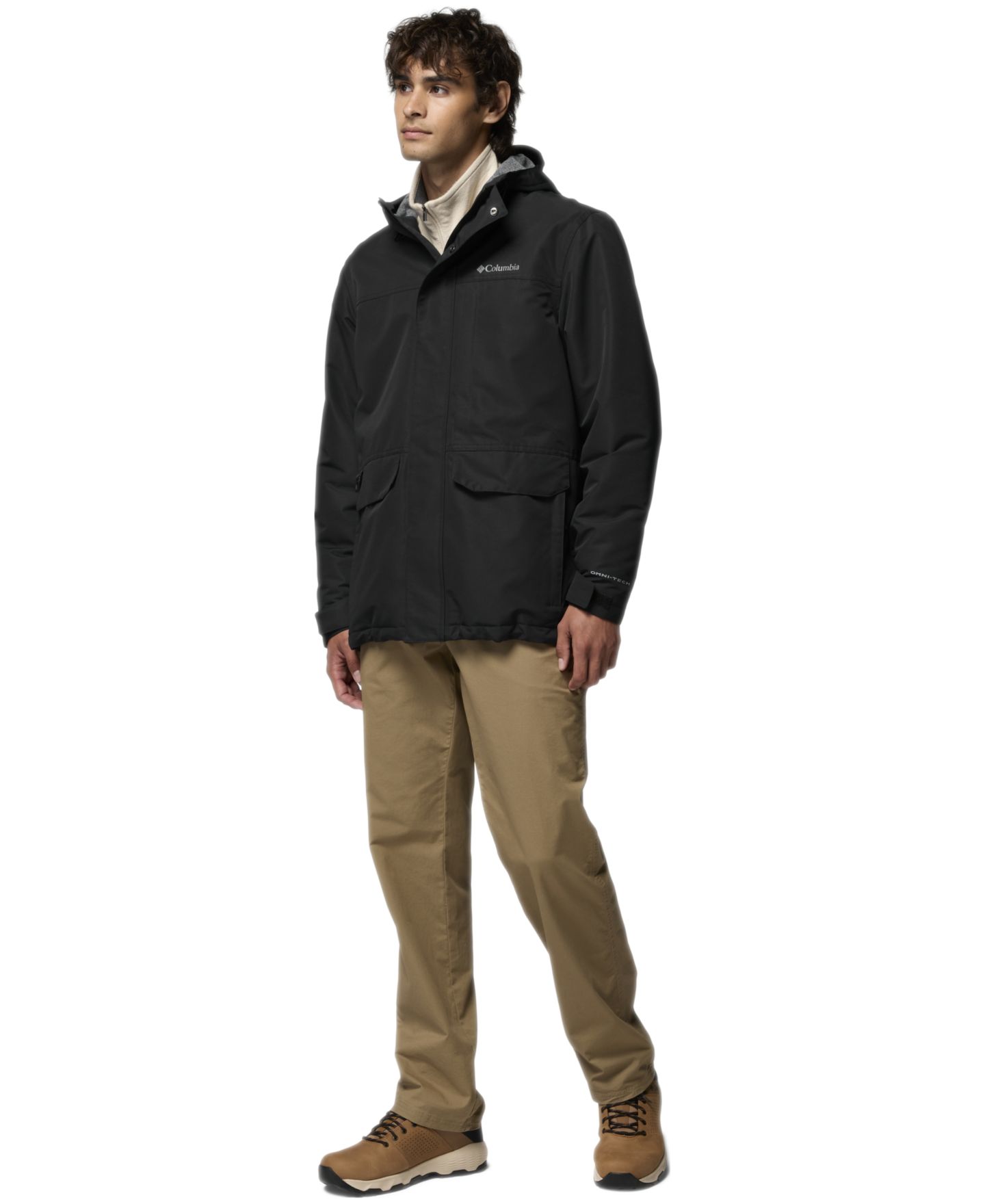 Мужская куртка Columbia Landroamer Fleece-Lined Waterproof Hooded, цвет: Чёрный — фото 4