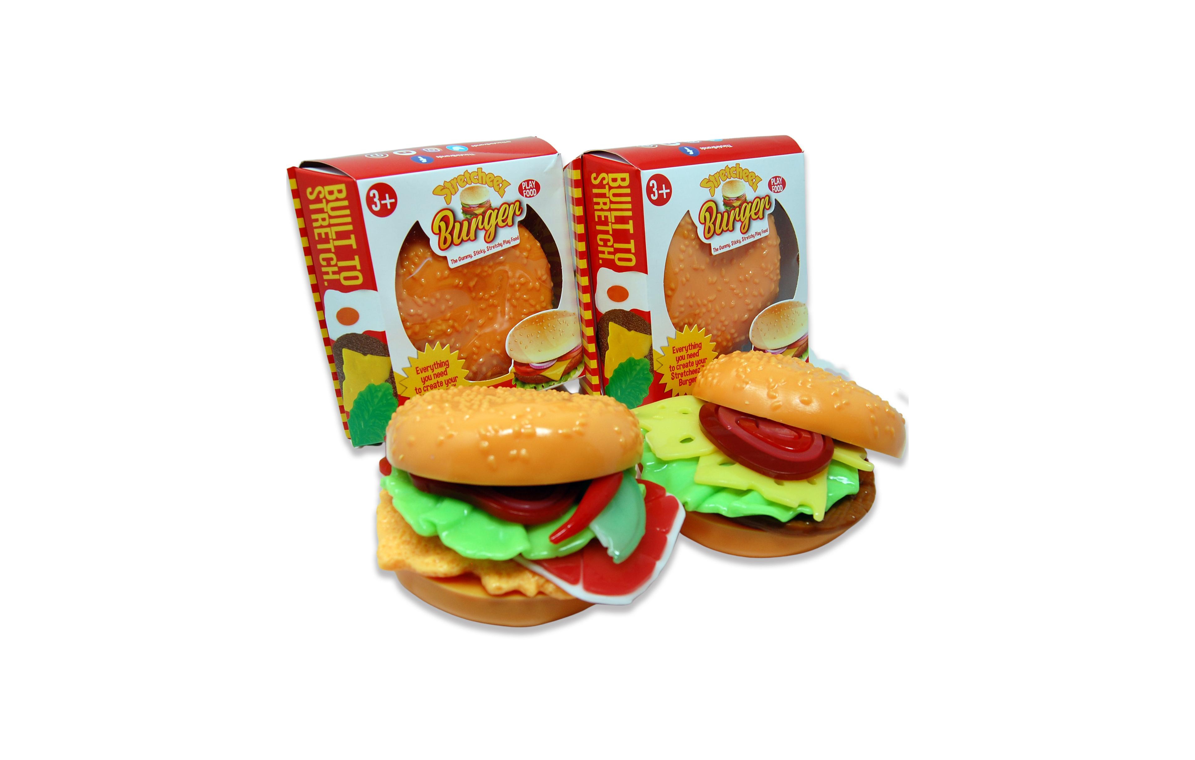 Stretcheez Hamburger Stretchy Blind Box 2-Pack Play Food, Ages 3+