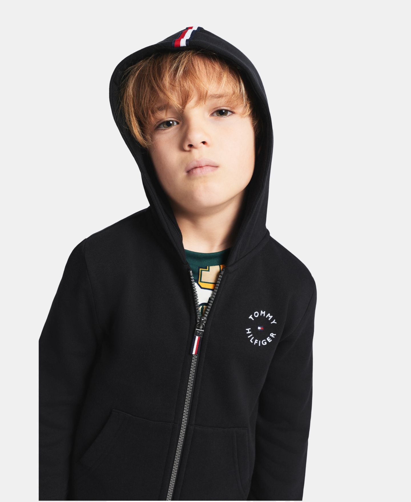Худи Tommy Hilfiger Elevated Full-Zip для мальчиков, цвет: Чёрный — фото 3