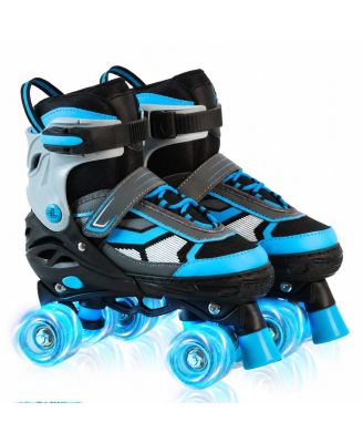 Adjustable Quad Roller Skates Light Up Wheels for Indoor Outdoor Sports Beginners