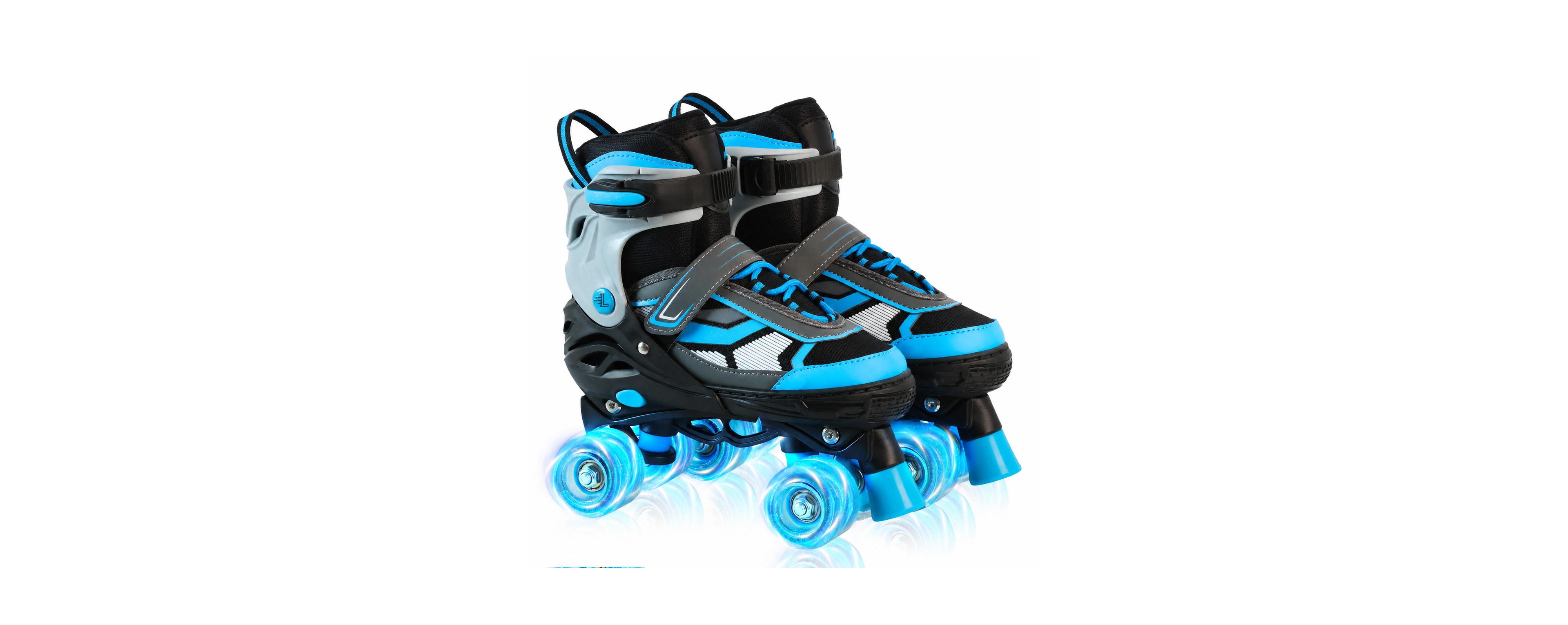 Magicorange Adjustable Quad Roller Skates Light Up Wheels for Indoor Outdoor Sports Beginners