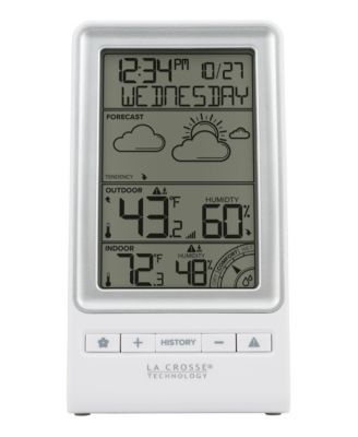 Wireless Digital Monochromatic Forecast Station with Temperature and Humidity Alerts