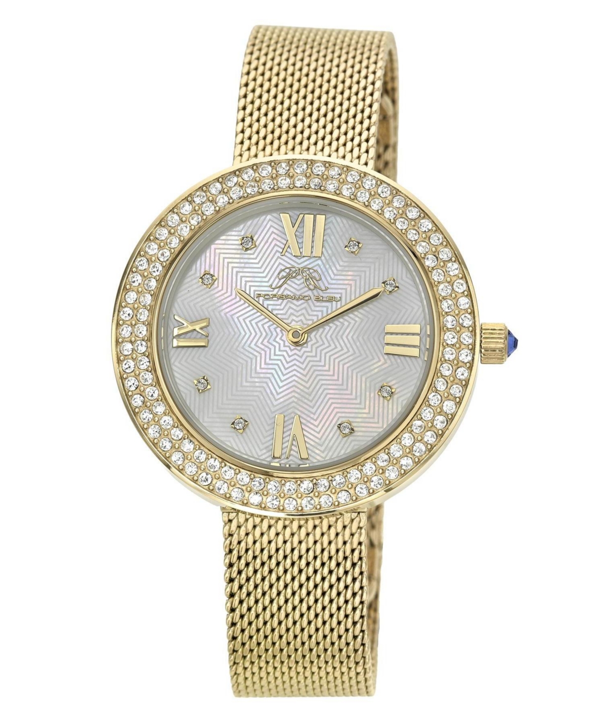 Porsamo Bleu Women's Madeleine Quartz Analog Water-Resistant Gold Tone Stainless Steel Bracelet Watch, 35mm - Gold tone and white