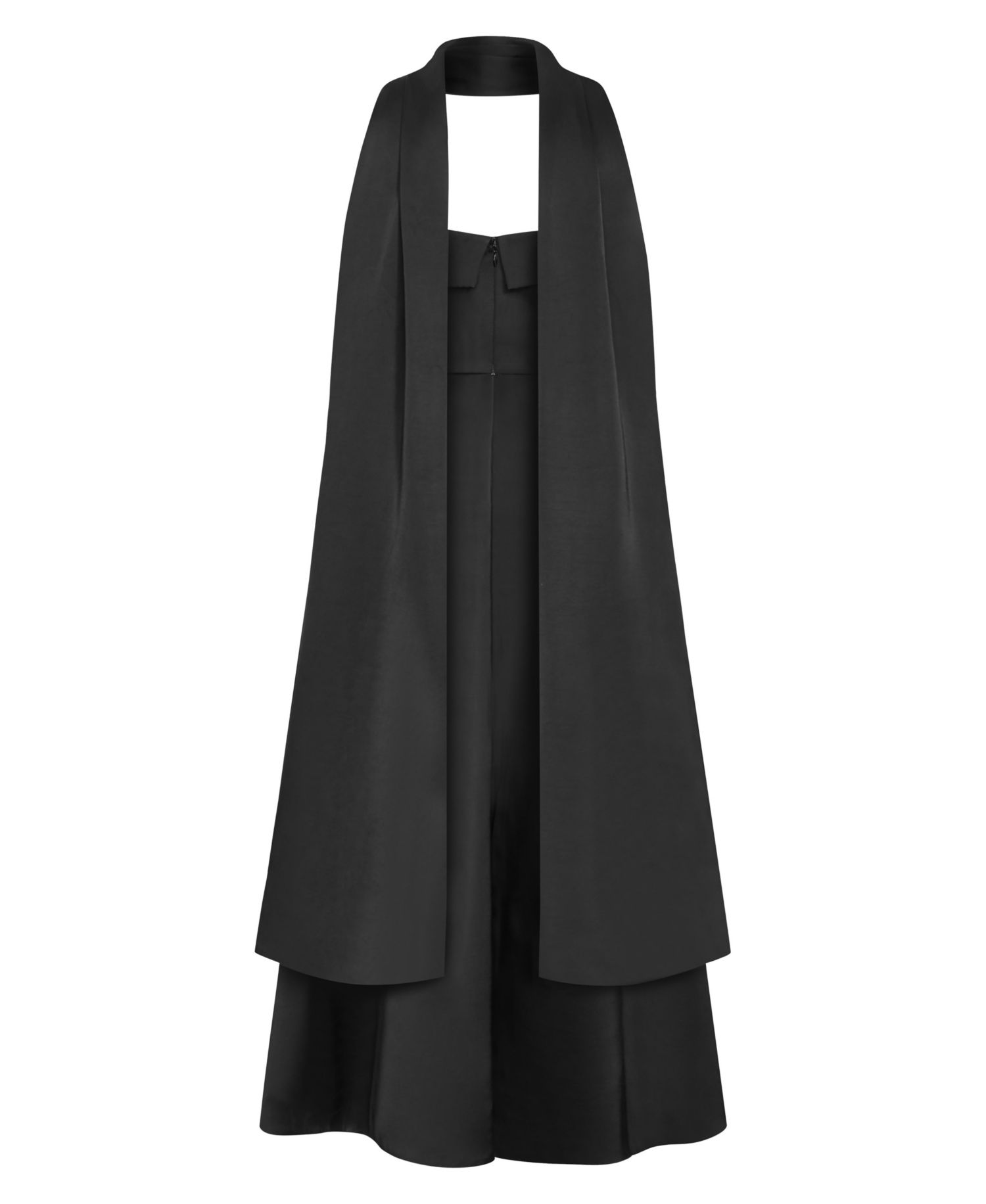 Plus Size Duchess A-Line Straight Neck Satin Gown with Shawl