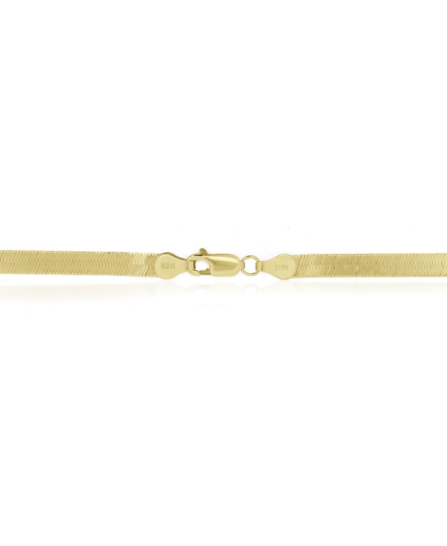 Large Herringbone Necklace 14K Yellow Gold - 5 millimeters - 18 inches
