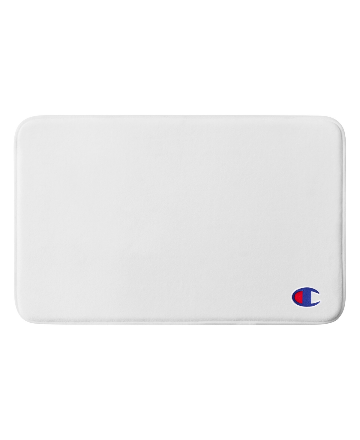 Champion Logo Patch Memory Foam Bath Mat, 20" x 32" - White