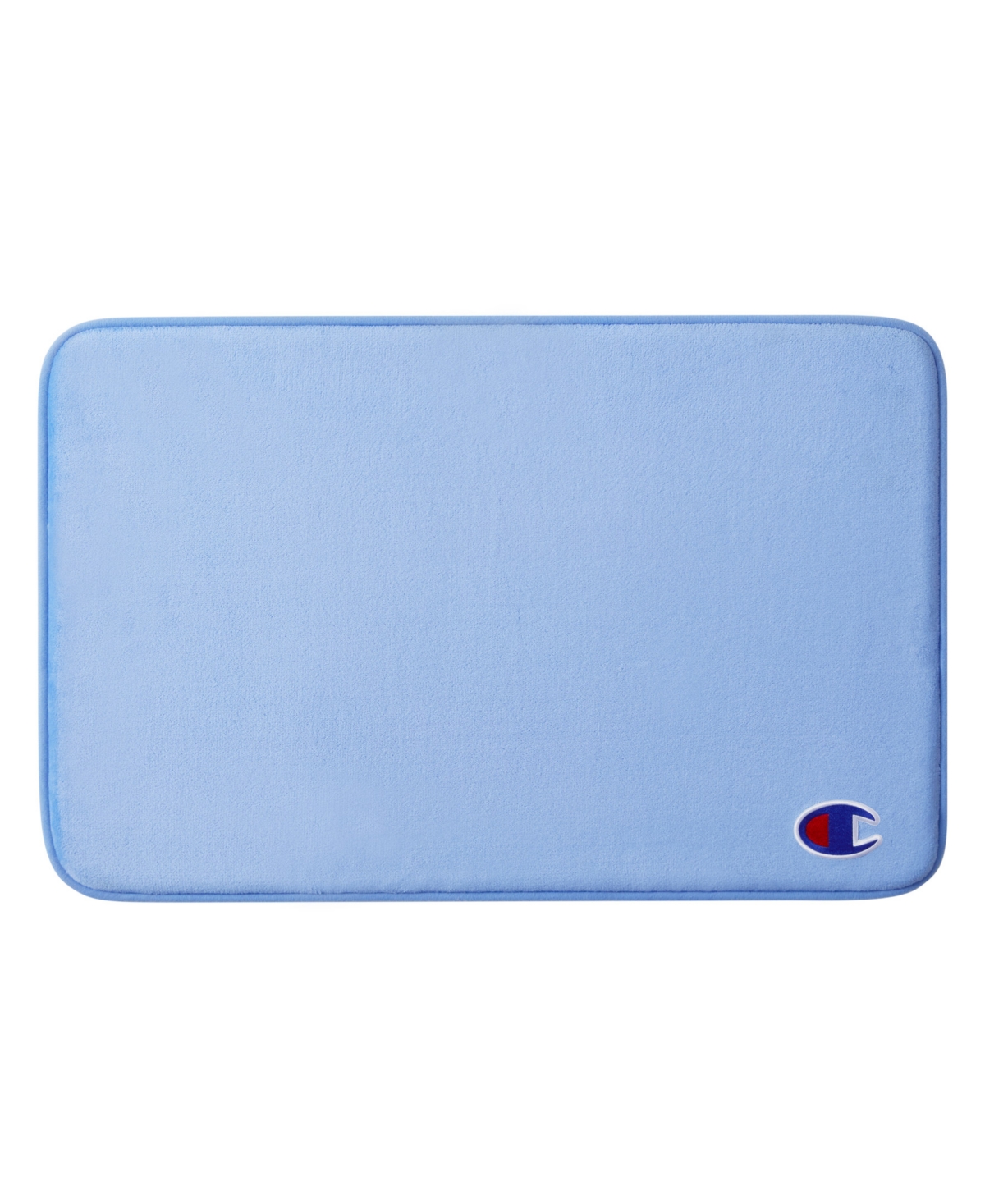 Champion Logo Patch Memory Foam Bath Mat, 20" x 32" - Light Blue