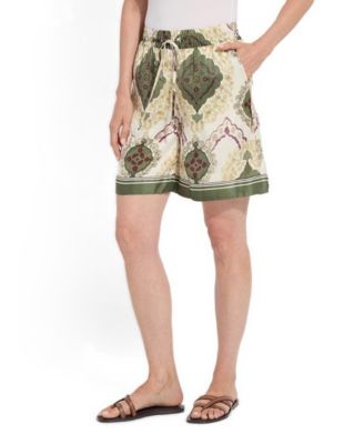 Women's Adhara Satin Mid-Rise Wide-Leg Boxer Shorts, 7" Inseam