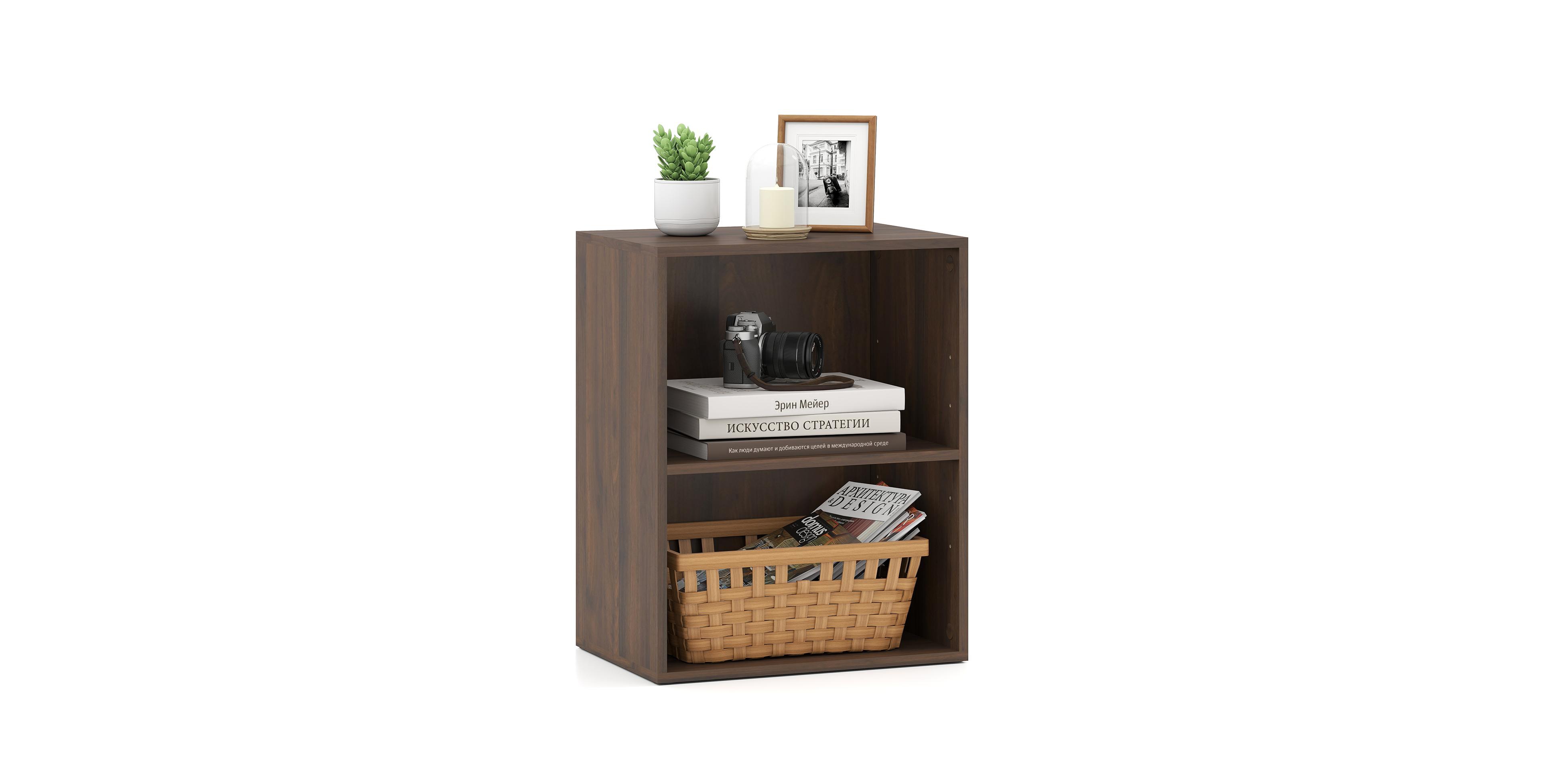 Costway 2-Cube Bookcase with 5-Position Adjustable Shelf, Anti-Toppling Kits for Study