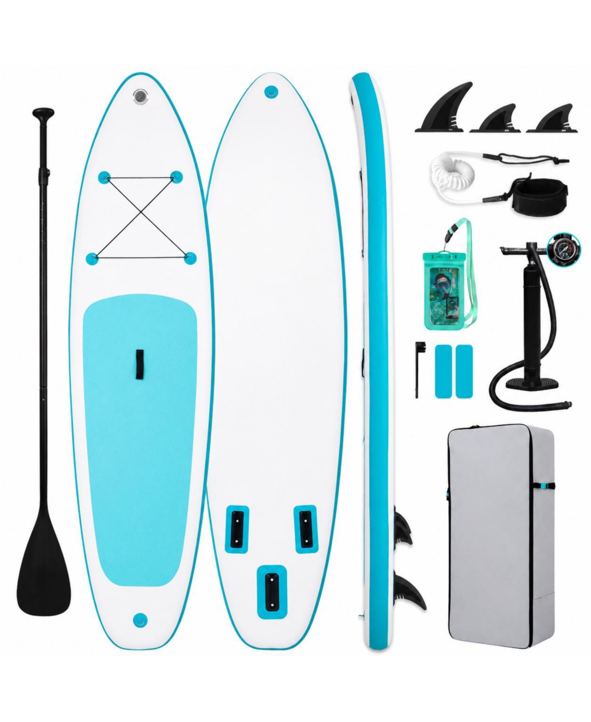 Furlihong Inflatable Stand Up Paddle Board With Beginner Sup Accessories - Black adventurer