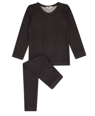 Girls' 4-16 Waffle-Textured-Knit Long-Sleeve Top and Pants, 2-Piece Set