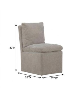 Solid Wood Upholstered Accent Dining Chair with Castors, Eclectic Style, Brown, Squared Back Truffle