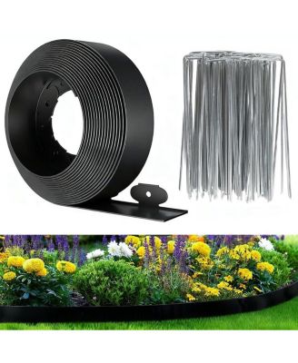 66ft 3in Landscape Edging Garden Border Kit 100 Metal Stakes Plastic Flexible