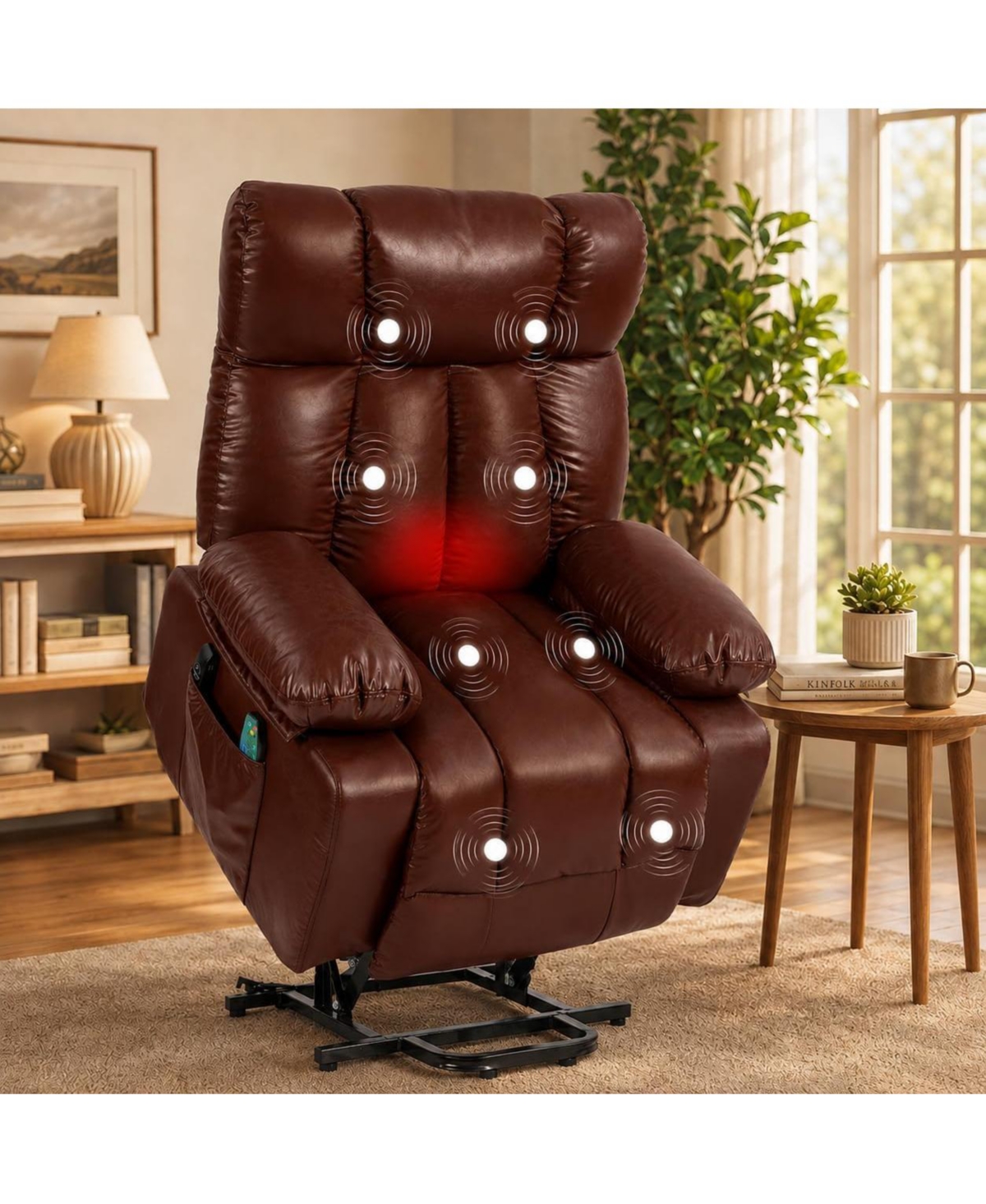 gaomon Swivel Rocker Recliner Lift Chair with Massage, Heat and Usb Port