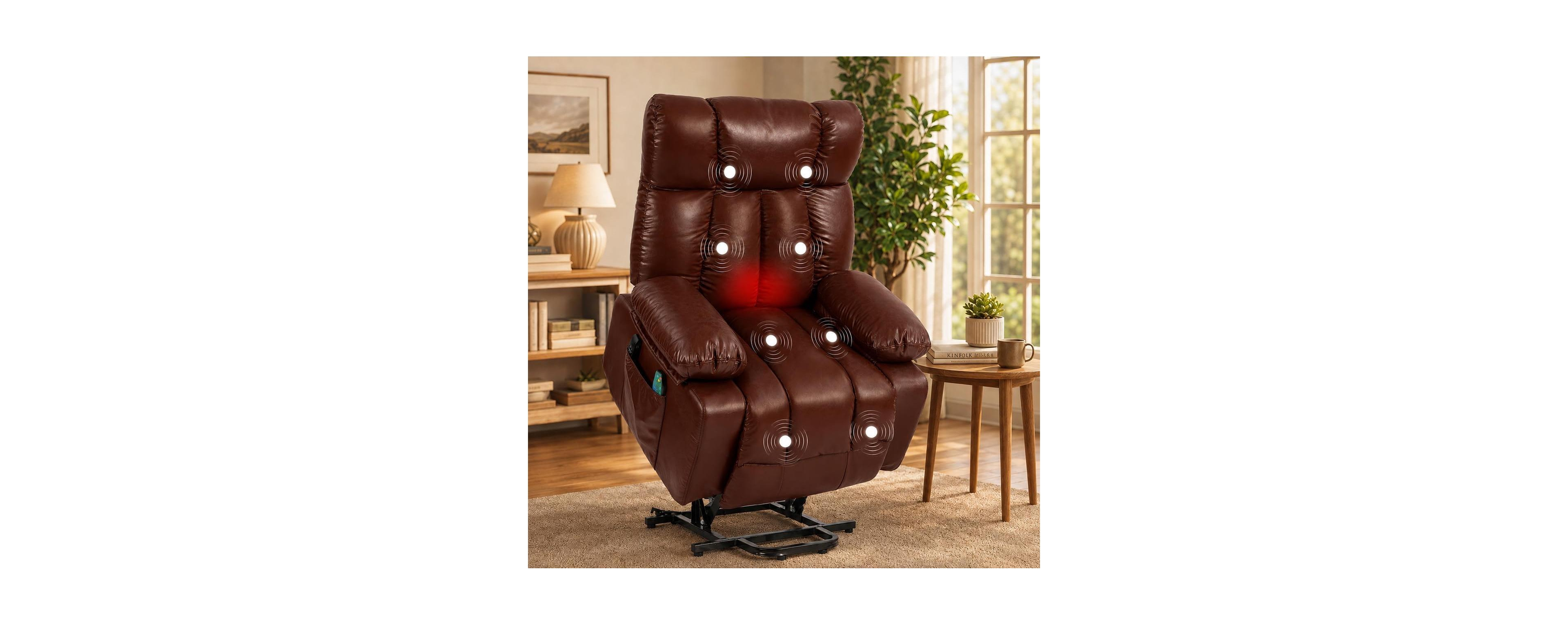 gaomon Swivel Rocker Recliner Lift Chair with Massage, Heat and Usb Port