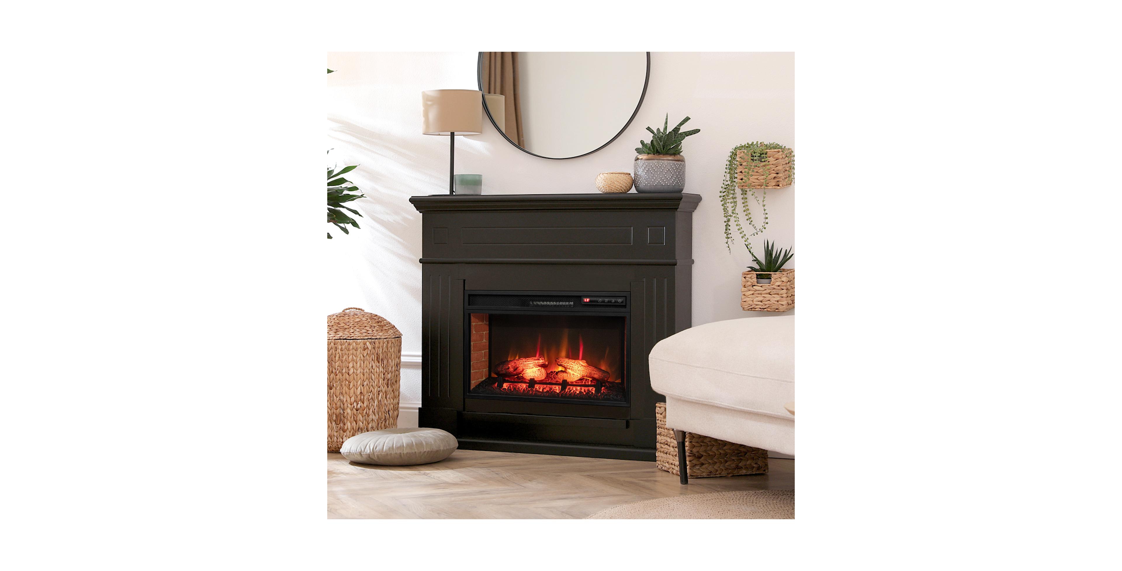 Boyel Living 26" Electric Fireplace Insert, 3-Level Flame 6H Timer, 1400W 4777 Btu 400 Sq Feet