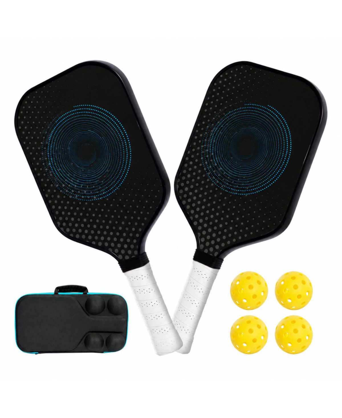 Sportneer Pickleball Paddles Set Of 2 With 4 Outdoor Balls Carry Bag Lightweight Carbon Fiber For All Players