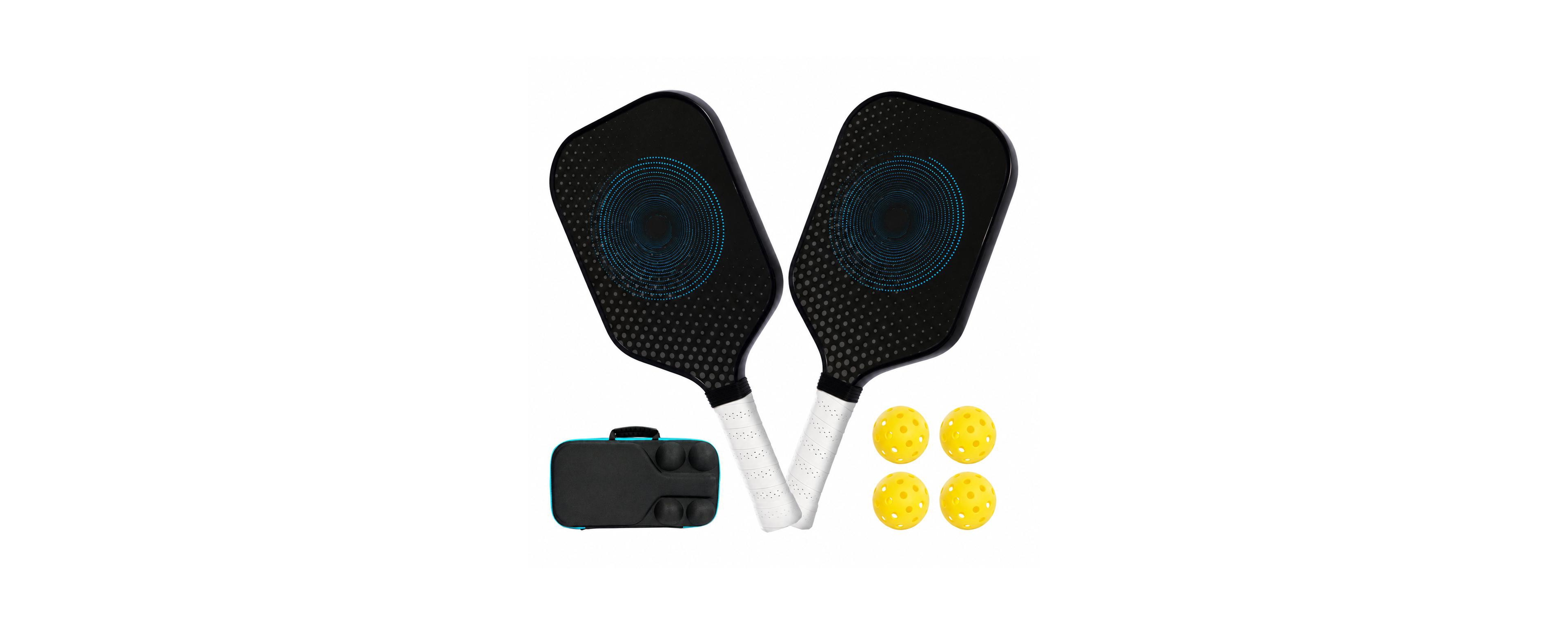 Sportneer Pickleball Paddles Set Of 2 With 4 Outdoor Balls Carry Bag Lightweight Carbon Fiber For All Players