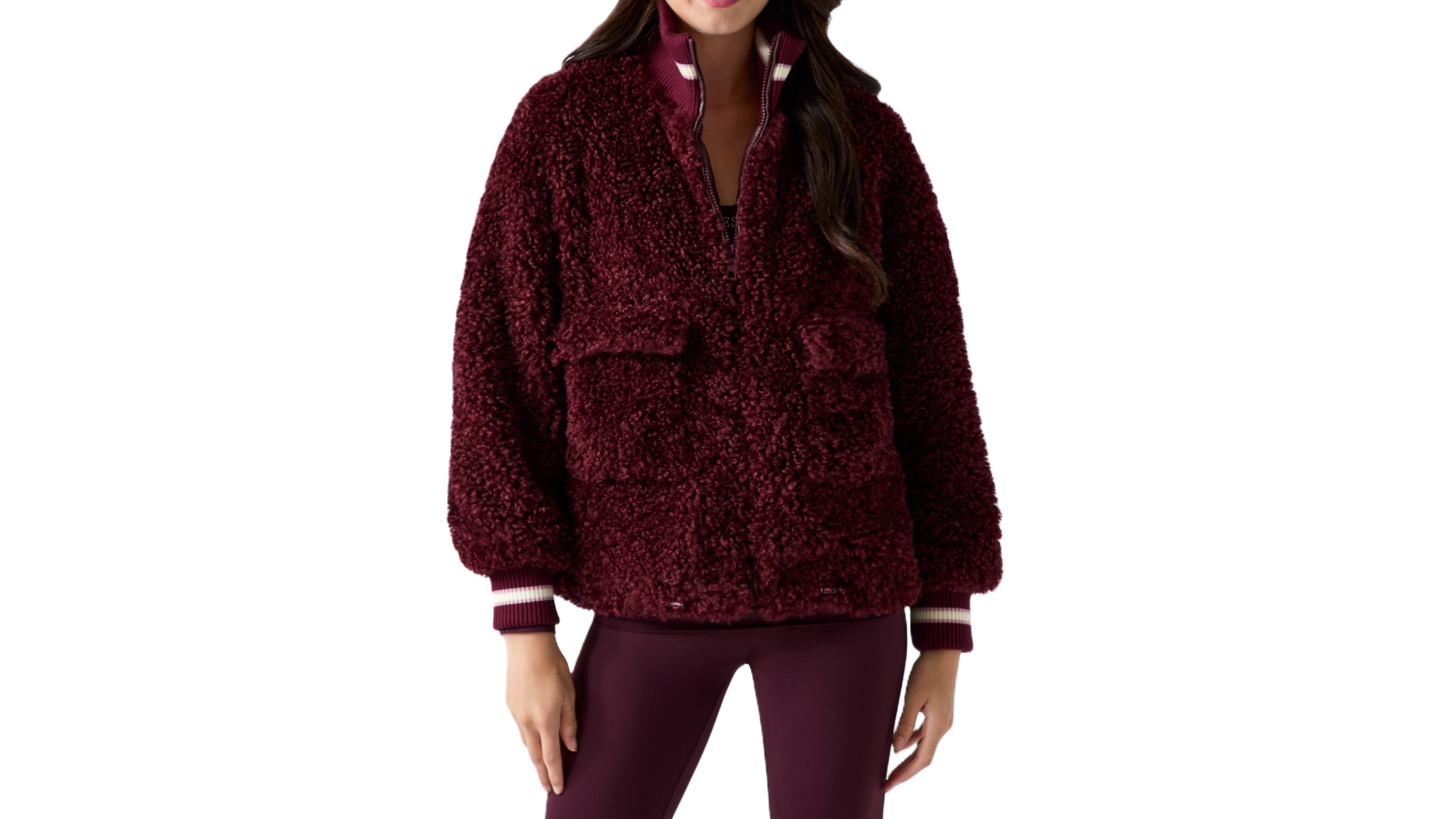 Guess Women's Muriel Faux Shearling Teddy Bomber-Collar Jacket