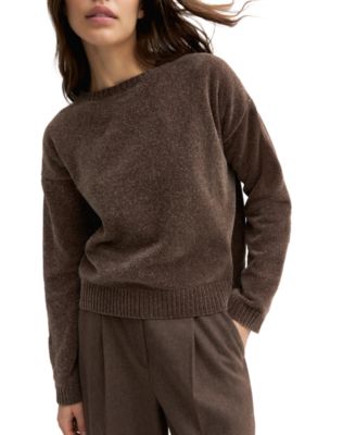 Women's Emmmaestro Loose-Fit Long-Sleeve Lurex Chenille Sweater