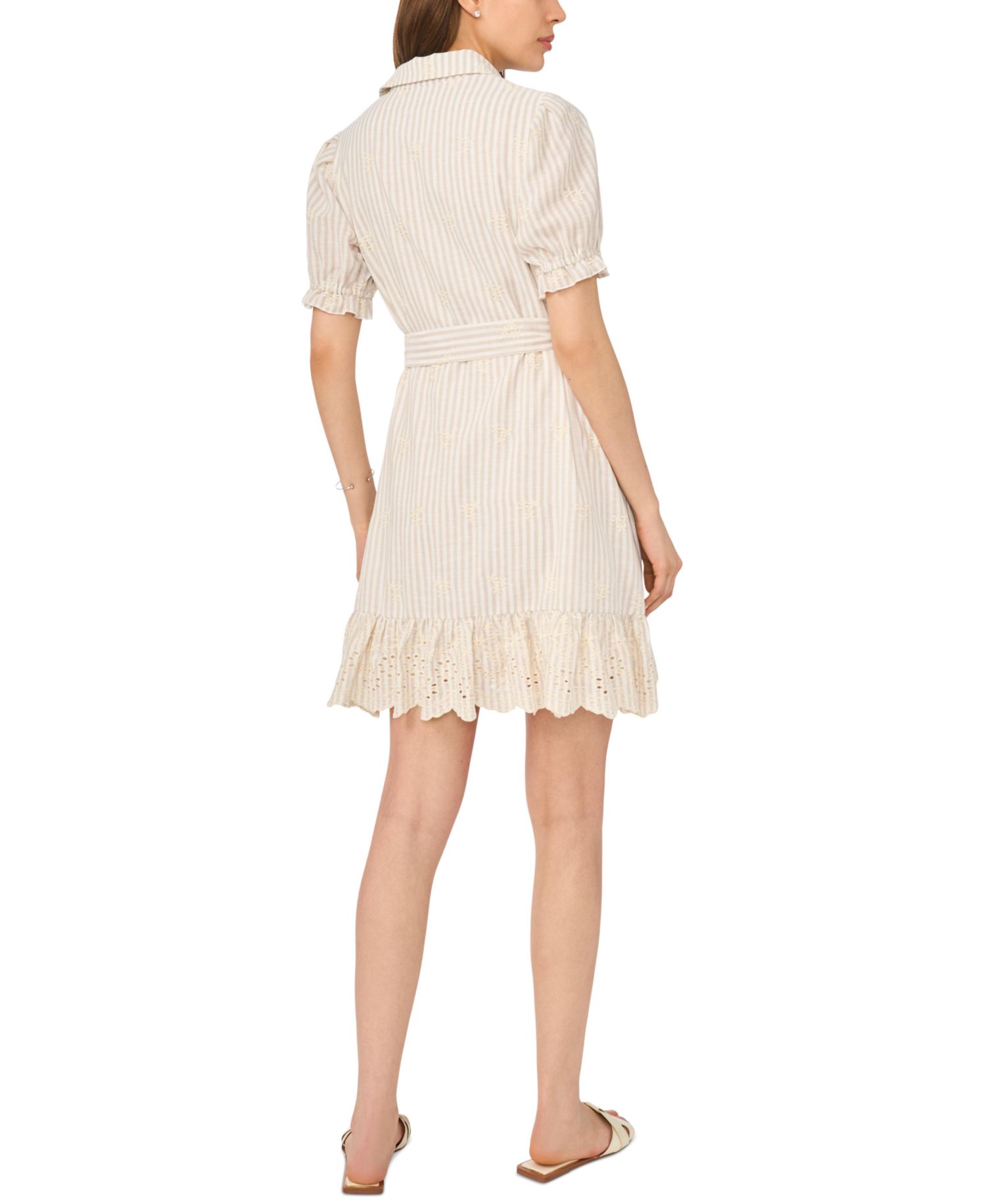 Women's Ruffle Puff-Sleeve Mini Dress