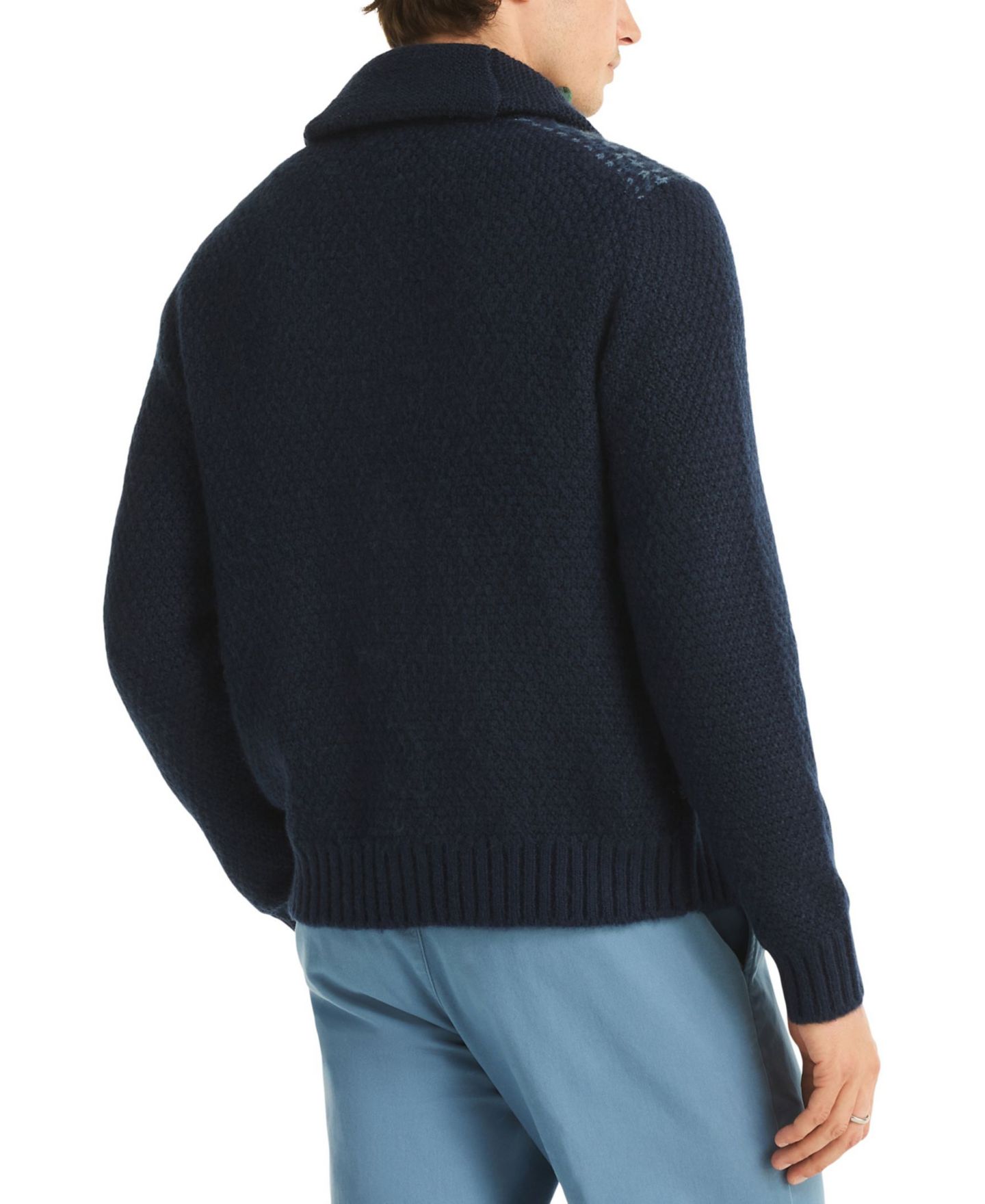 Мужской кардиган Nautica Fair Isle Shawl Collar Classic-Fit, цвет: Тёмно-синий — фото 4