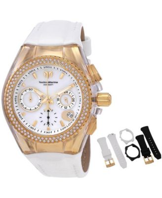 Women's Quartz Chronograph Cruise Valentine White Leather Watch, 40 mm, TM-117046