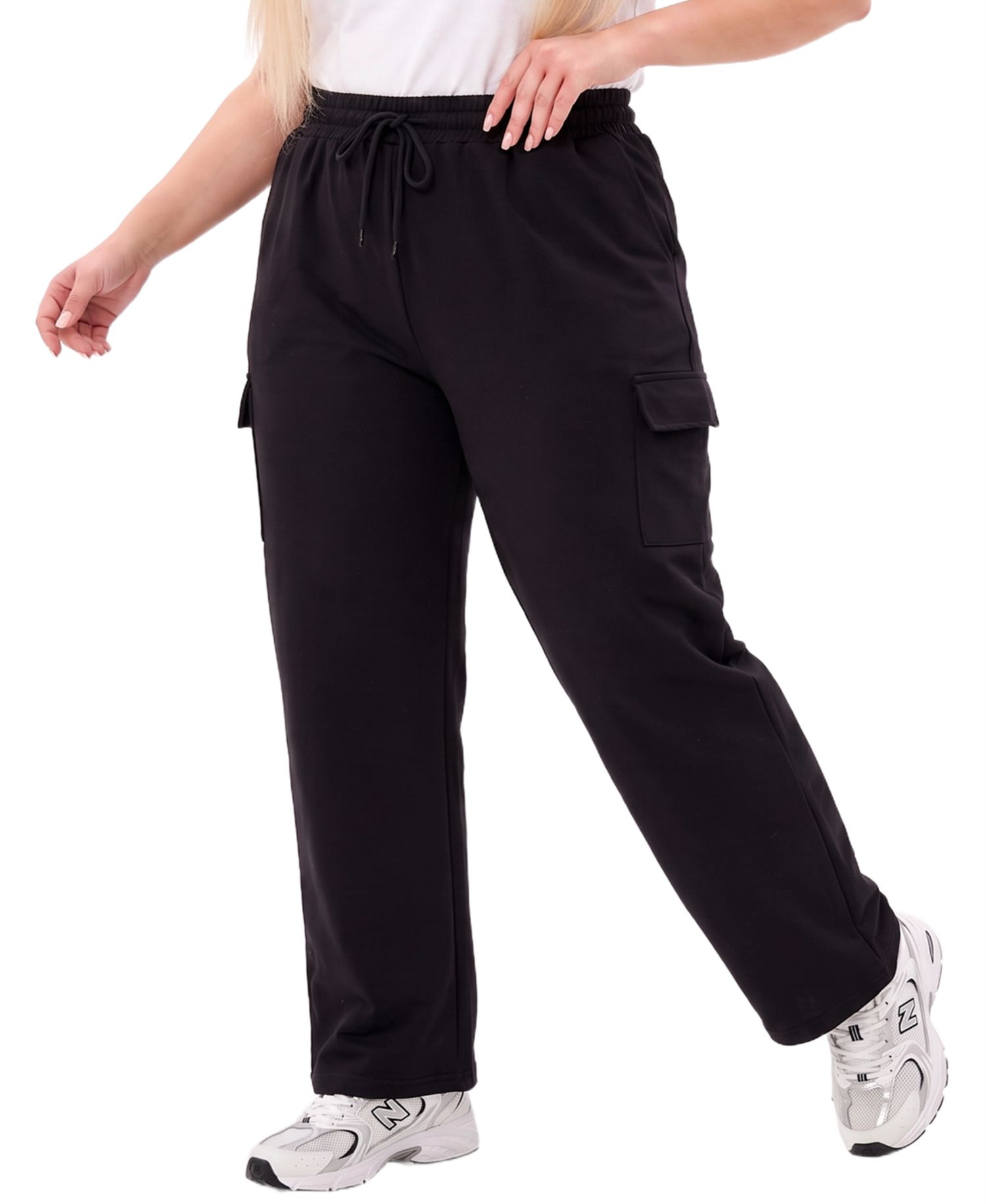 Plus Size Cargo Wide-Leg Pants