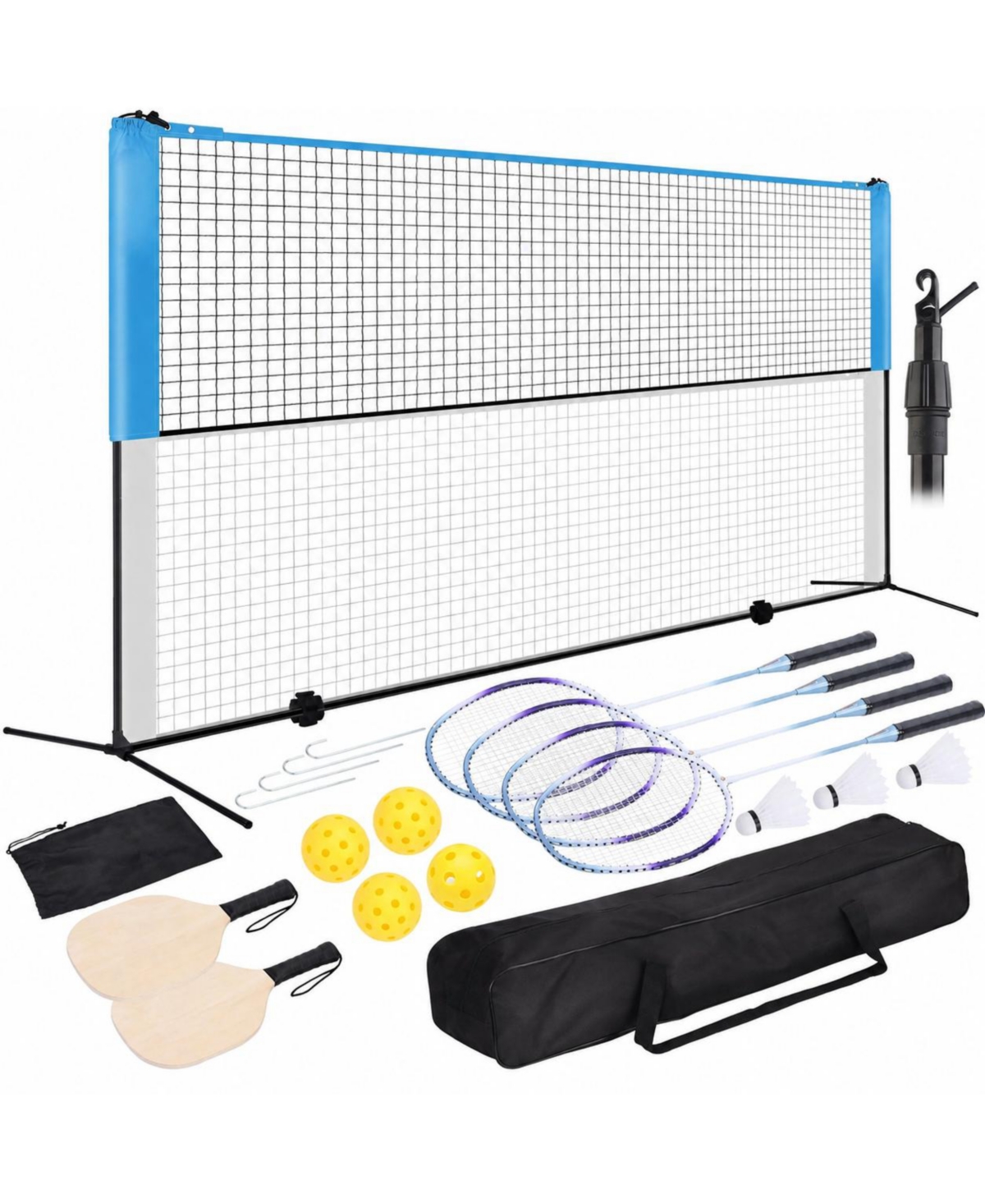 Sportneer 17feet Portable Outdoor Pickleball Badminton Net Set Adjustable Height Stable Quick Setup