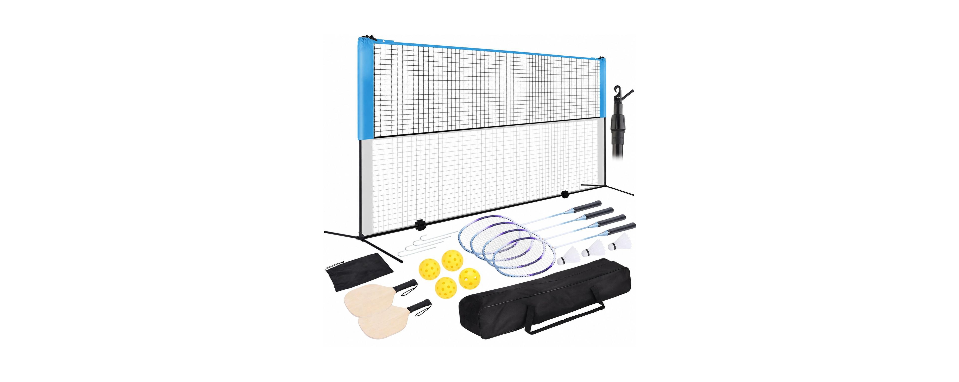 Sportneer 17feet Portable Outdoor Pickleball Badminton Net Set Adjustable Height Stable Quick Setup