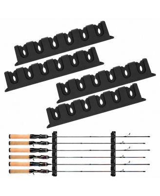 Wall Mounted Fishing Rod Holder Vertical Storage Rack Holds Up To 12 Rods