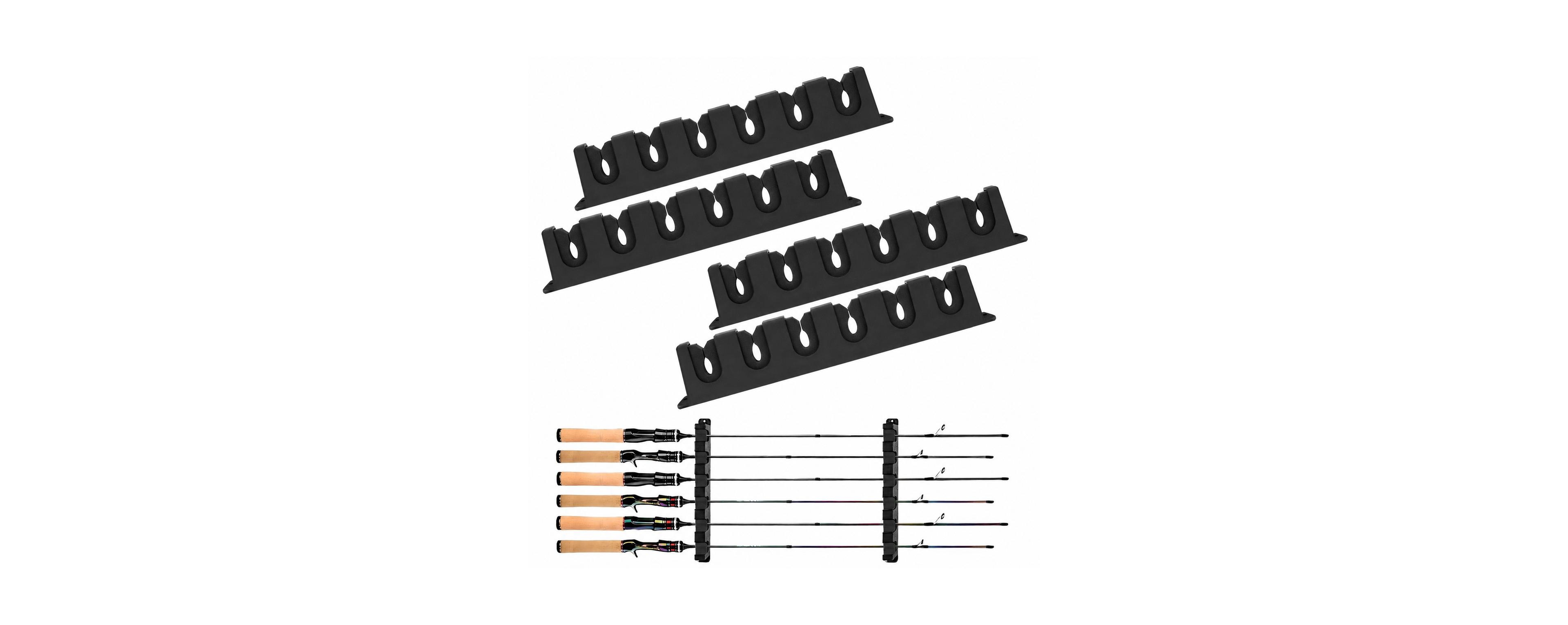 Magicorange Wall Mounted Fishing Rod Holder Vertical Storage Rack Holds Up To 12 Rods