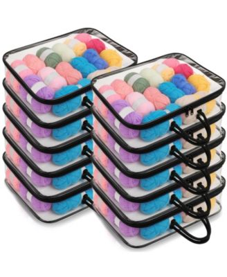 10 Pack Clear Yarn Storage Tote Bags Bulk Knitting Crochet Organizer