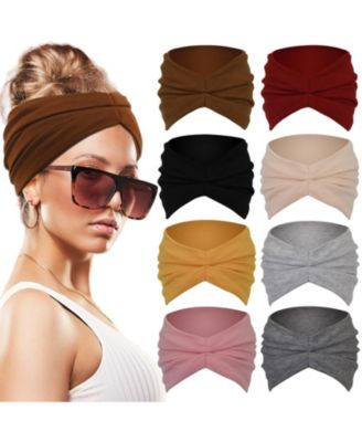 Extra Wide Stretch Multi-Use Headbands, 8-Piece Set