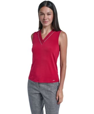 Women's V-Neck Colorblock Top