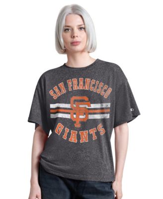 Women's  Charcoal San Francisco Giants Jump Shot Boyfriend Tri-Blend T-Shirt