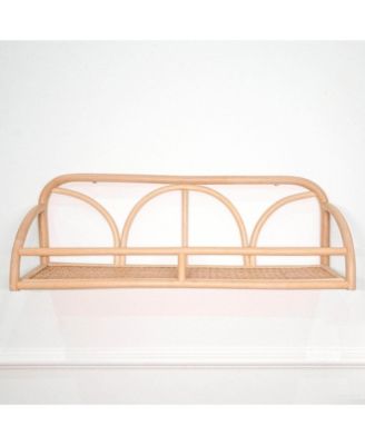 Eloise Handcrafted Rattan Hanging Wall Shelf - Wicker