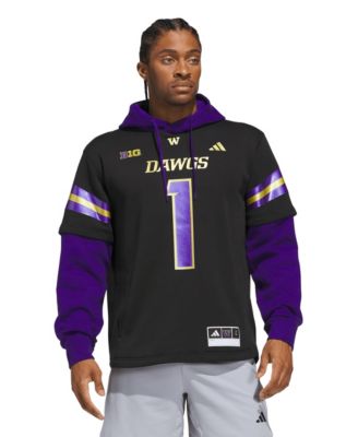 Men's  Black Washington Huskies Dawgs Strategy Jersey Hoodie