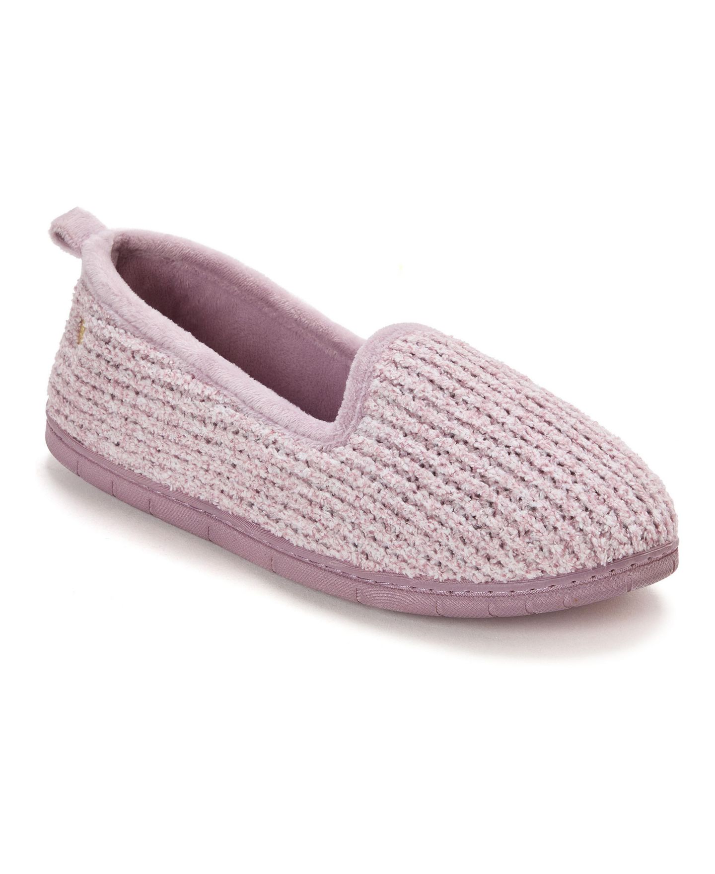 Женские тапочки Dearfoams Rachel Marled Chenille Closed Back House Slipper, цвет: Сливовый — фото 1