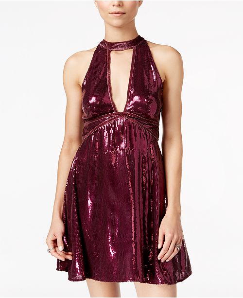Free People Film Noir Sequined Mini Dress Reviews Dresses Women Macy S