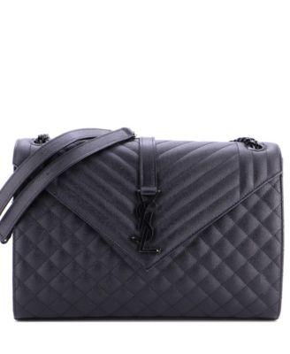 Large Classic Monogram Envelope Satchel Mixed Matelasse Leather